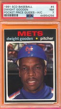 PSA 7 NM HAND CUT DWIGHT GOODEN 1991 SCD POCKET PRICE GUIDE 1971 TOPPS HC TPHLC