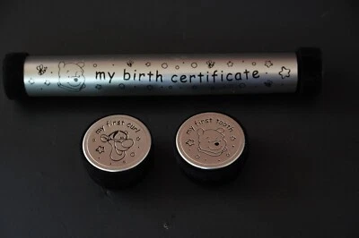 CERTIFICADO DE NACIMIENTO DISNEY WINNIE THE POOH PRIMER DIENTE PRIMER RIZO SOPORTE Foto 1 de 4