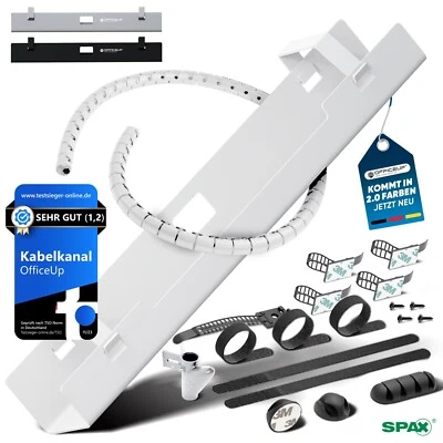 OfficeUp® KABELKANAL Schreibtisch - Kabelmanagement [Komplett Set] - Kabelwanne - Bild 1 von 4