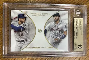 CARLOS CORREA SPRINGER 2018 TOPPS ON DEMAND DYNAMIC DUALS BGS PRISTINE 10 POP 1 - Picture 1 of 2
