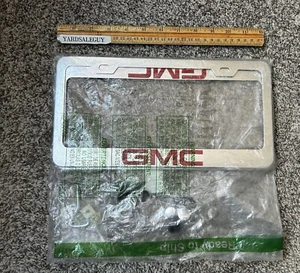 🏴 X2 Aluminum License Plate Frames Silver w/Red GMC Acadia Canyon Sierra Truck - Picture 1 of 2