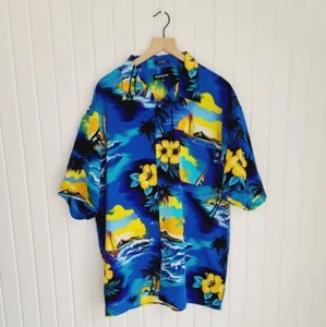 Men's Vacation Beach Cruise Tropical Hawaii Button Front Short Sleeve XXL Shirt - Picture 1 of 6