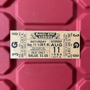 Clyde Beatty Cole Bros Combined Circus Ticket Unused Vintage August 1984 - Picture 1 of 2