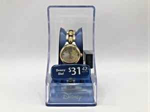 Vintage NEU Disney Tinker Bell Damen Analog Uhr Gold & Silber Peter Pan rund - Bild 1 von 9