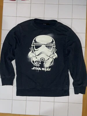 STAR WARS Youth Sweatshirt Stormtrooper Size Large Black Crew Neck GITD Graphic - Image 1 of 4