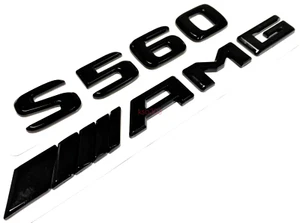 #2 S560 + AMG BLACK FIT MERCEDES REAR TRUNK EMBLEM BADGE NAMEPLATE DECAL NUMBERS - Picture 1 of 2