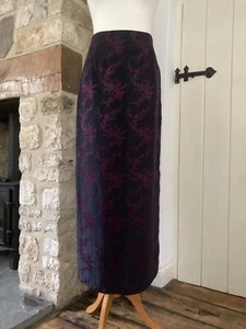 Monsoon Vintage Chinese Long Silk Maxi Skirt Size 10 - Picture 1 of 5