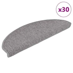 vidaXL Stair Mats Self-adhesive Sisal-Look 30 pcs 65x21x4 cm SilverNew - Picture 1 of 8