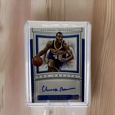 РЕДКАЯ золотая карточка ЧАКА ЧЕЛОВЕКА 2019–20 National Treasures с автографом ВЕЛИКОГО ИГРОКА НБА - Изображение 1 из 2