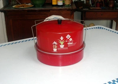 PORTAPASTELES VINTAGE ROJO AÑOS 50 4 PIEZAS ***IMPRESCINDIBLE VERLO*** Foto 1 de 4