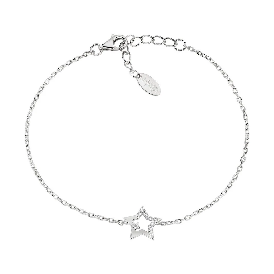 Bracciale Amen Donna Stelle in Argento Zircone BRSTSTBBZ - Immagine 1 di 1