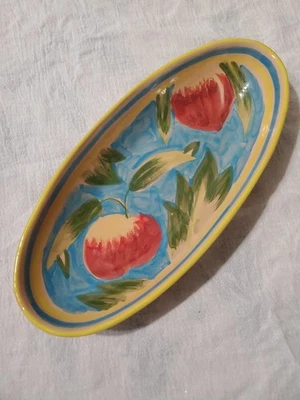 Plato para servir cerámica pintado a mano Le Souk Túnez de colección motivo fruta 12" EC Foto 1 de 4