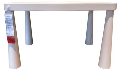 New IKEA MAMMUT White Children's Table 77x55 cm (30 ⅜x21 ⅝ ") 503.651.77 — 第 1/2 张图片