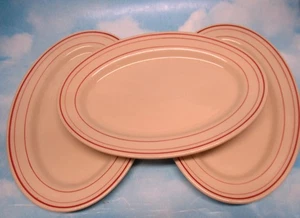 3 platos Iroqueses China SENECA ROJO sobre Iro-Tan 11-3/4" - Imagen 1 de 4