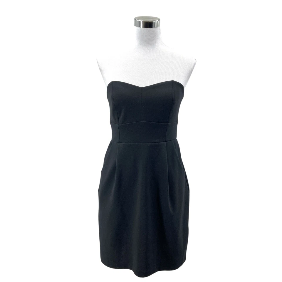 Vestido para mujer LC Lauren Conrad 8 negro sin tirantes con bolsillos fiesta noche elegante Foto 1 de 4