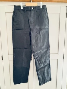 Mint Velvet Size UK 12 Regular Straight Leg Black Coated Jeans - Picture 1 of 8