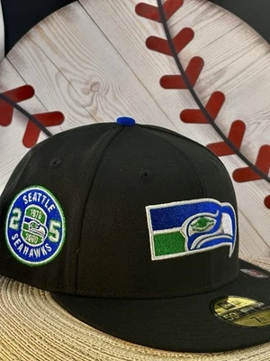 Seattle Seahawks Sombrero Club NFL Rosa Parte Inferior 25 Parche 59FIFTY 7 1/2 🔥 Raro Foto 1 de 4