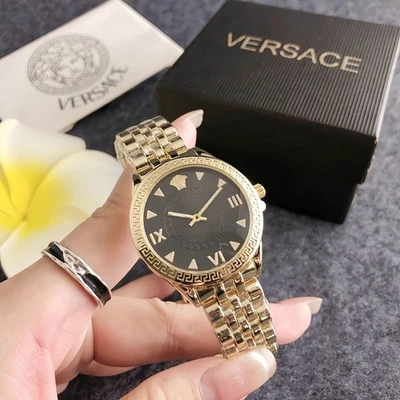 Новый Versace роскошь моды кварцевые часы сплава браслет циферблат 34 мм + коробка (бесплатный налог) - Изображение 1 из 4