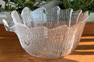 Vintage 1970’s Orrefors Eden Crystal “Leaf” Bowl Designed by Lars Hellsten - Picture 1 of 3