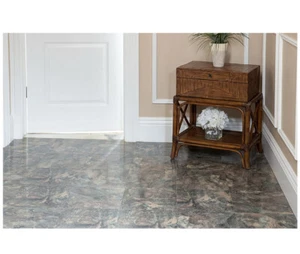 Dark Slate Marble Vinyl Floor Tile Peel and Stick Home Flooring 20 Pack 12x12 - Picture 1 of 4