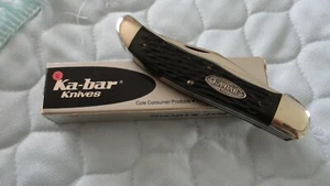 KaBar Green Bone Coke Bottle,,Hunter Knife, Mint 5 1/4 in. - Picture 1 of 12