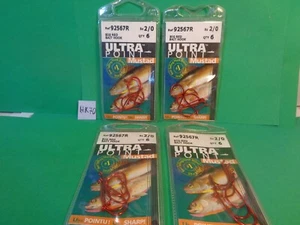 Ganchos de cebo rojo grande Mustad, talla 2/0, #92567R, 4 paquetes, 24 ganchos totales (Nuevos) - Imagen 1 de 8