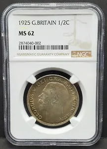 1925 Great Britain 1/2 Crown, NGC MS62 - Picture 1 of 6