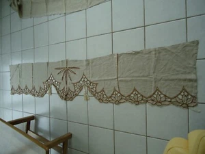 RIDEAU LIN BRODERIE RICHELIEU LINGE ANCIEN - Photo 1/10
