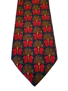 Vintage BROOKS BROTHERS Makers Silk Tie Necktie Red Blue Tree Tiger Print - Picture 1 of 7
