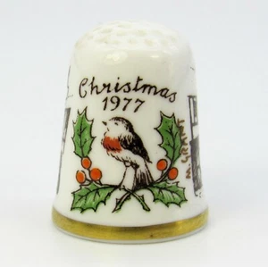 VINTAGE CAVERSWALL THIMBLE 'CHRISTMAS 1977' (TM180) - Bild 1 von 5