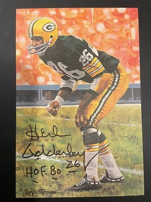 Herb Adderley signed Goal Line Art Card Football Hall of Fame Green Bay Packers - Image 1 of 3