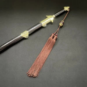 Kung Fu Taichi Sword Tassel Pendant Samurai Sword Katana Tassel Bead Coffee 55cm - Picture 1 of 5