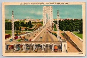 Approach to Lincoln Tunnel - Misprint - Weehawken NJ Postcard - Picture 1 of 2