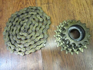 VINTAGE REGINA ORO EXTRA 6 VELOCITÀ 13-21T BSA RUOTA LIBERA FILETTATA 106 CATENA A MAGLIE - Foto 1 di 6