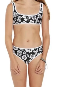 VOLCOM Girls Black/White Reversible Coco Two-Piece Bikini L98520 Size 16 - Picture 1 of 3