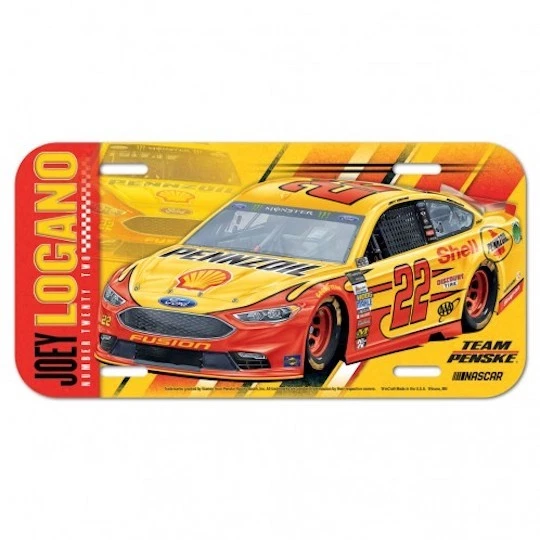 乔伊·洛加诺 #22 PENNZOIL SHELL 赛车 NASCAR 许可证盘 PENSKE — 第 1/1 张图片