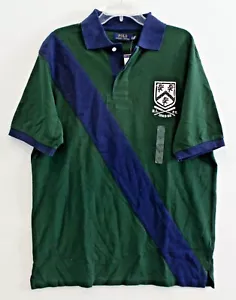 Polo Ralph Lauren Big & Tall Mens Green Blue RLPC Crest Rugby Shirt NWT Size 1XB - Picture 1 of 4