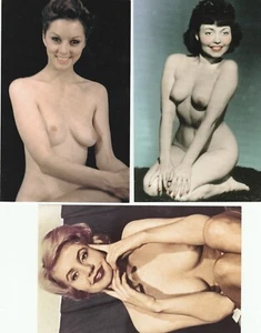 3 Risque Postcards Vintage LADIES SMILING topless nudes - Picture 1 of 1