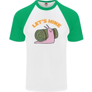Lets Hike Funny Slug Trekking Walking Herren S/S Baseball T-Shirt - Bild 1 von 50