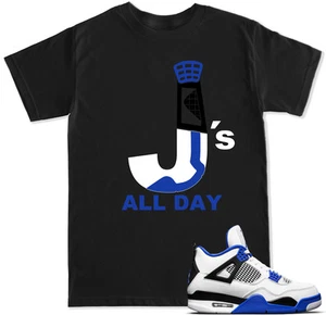 J's ALL DAY Motorsport T Shirt to match with Air Js Retro 4 MOTORSPORT Shoes - Picture 1 of 7