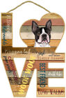Boston Terrier Love Word Art Wood Cut Out 8"x11" Hanging Dog Sign Gift Home L57