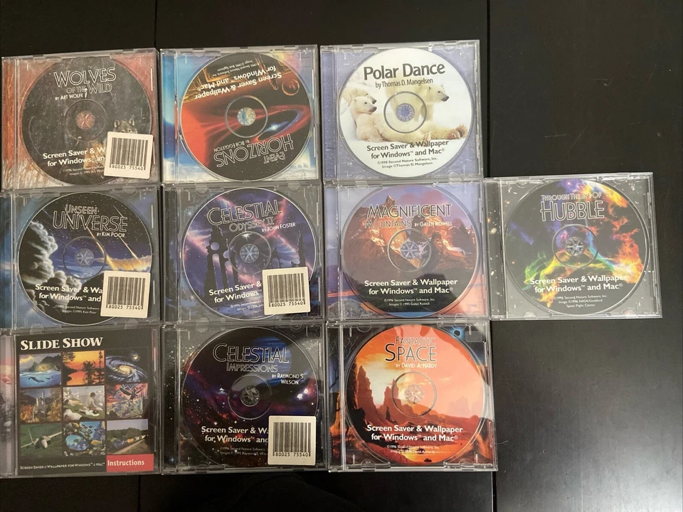 VTG Artwork Computer Lot 10 Second Nature Screen Savers Space Celestial Universe - Image 1 of 4