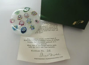 Boxed Ltd Ed Perthshire PP11 1975 Spaced Millefiori on Lace Paperweight - 2 5/8" - Picture 1 of 20