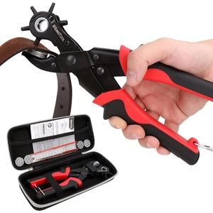 Leder Lochstanzset, super strapazierfähiger rotierender Stanzer, mehrere Lochgrößen Maschine - Bild 1 von 7