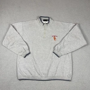 USC Trojans Sweatshirt Adult Large Gray 1/4 Zip Up Team Trojan Sweater Casual L - Picture 1 of 10