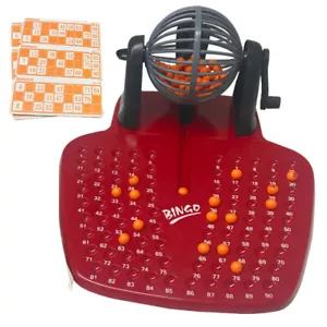 Bingo Becher Käfig 90 Nummeriert Bälle 48 Karten Familienspiel Lotto Lotterie - Bild 1 von 5
