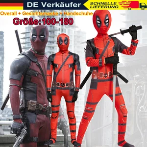 DHL Kinder Erwachsene Superheld Deadpool Cosplay Kostüm Overall Bodysuit Outfit - Bild 1 von 22