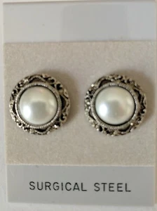 PEARL LACE PIERCED EARRINGS go with horse show number magnet holders - Picture 1 of 1