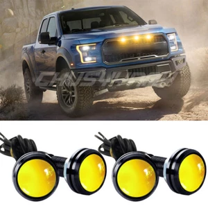 4pcs Yellow LED Grille Lighting Universal Fit Truck SUV Ford SVT Raptor Style - Picture 1 of 12