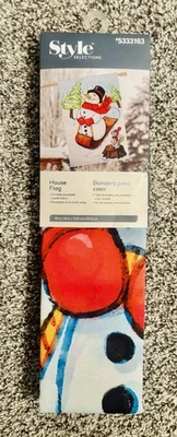 Style Selections Christmas Winter Snowman on Sled with Squirrel House Flag - Image 1 of 3